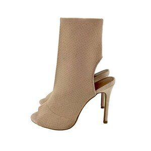 Topshop Ankle Boots Beige Open Toe Sock Booties SZ 38 EU - 7.5 US New